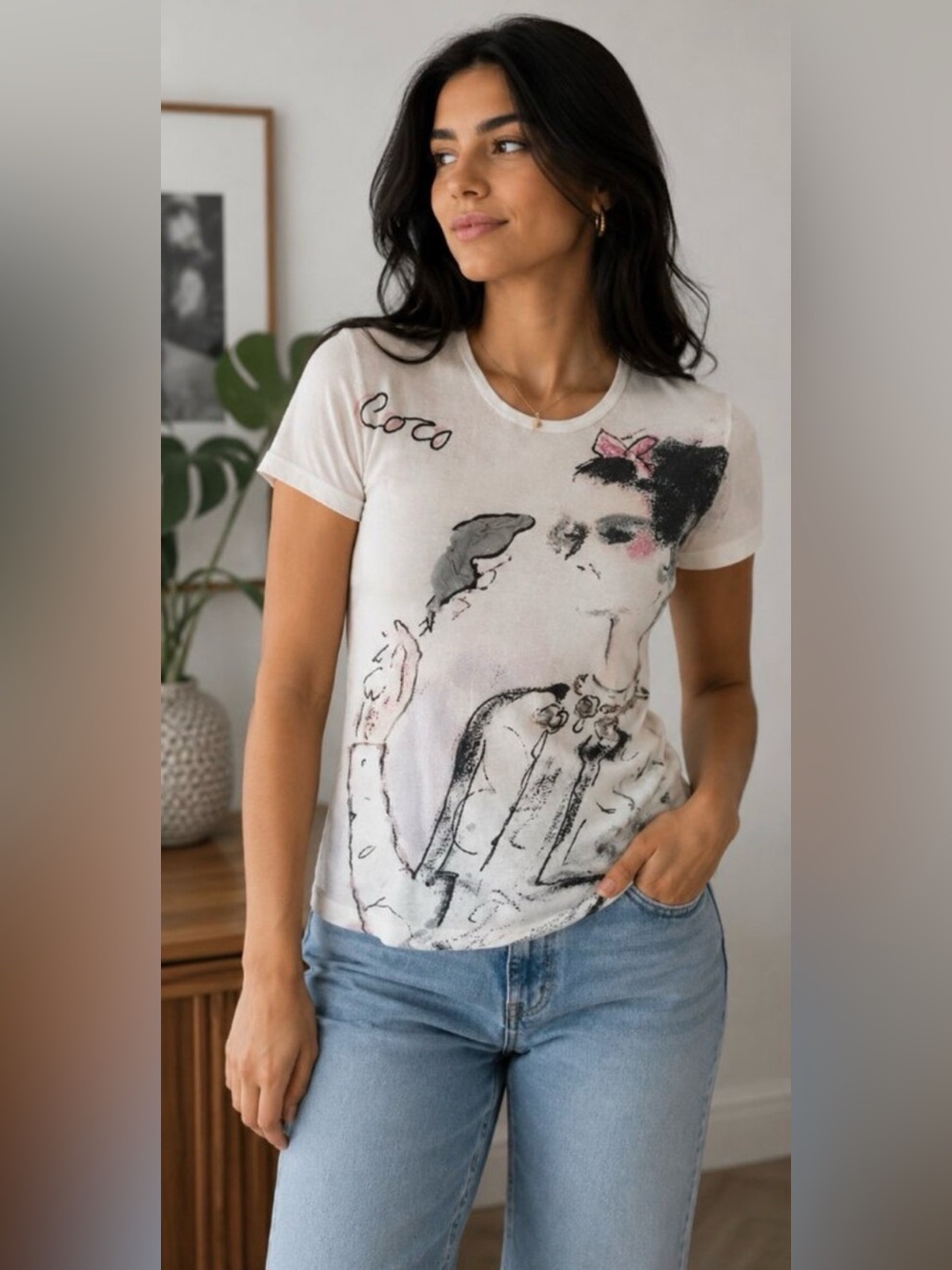 Chanel 2010 AOP Coco Vintage T Shirt - Picture 3 of 14